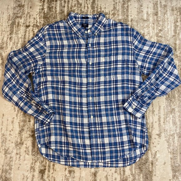 BNWOT PLAID STRIPE BUTTON UP L/S SHIRT - Picture 1 of 3